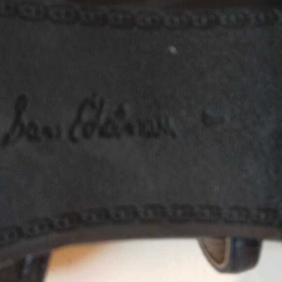 SAM EDELMAN Black Leather Flat Slingbacks Square Toe - Like New - Picture 11 of 11